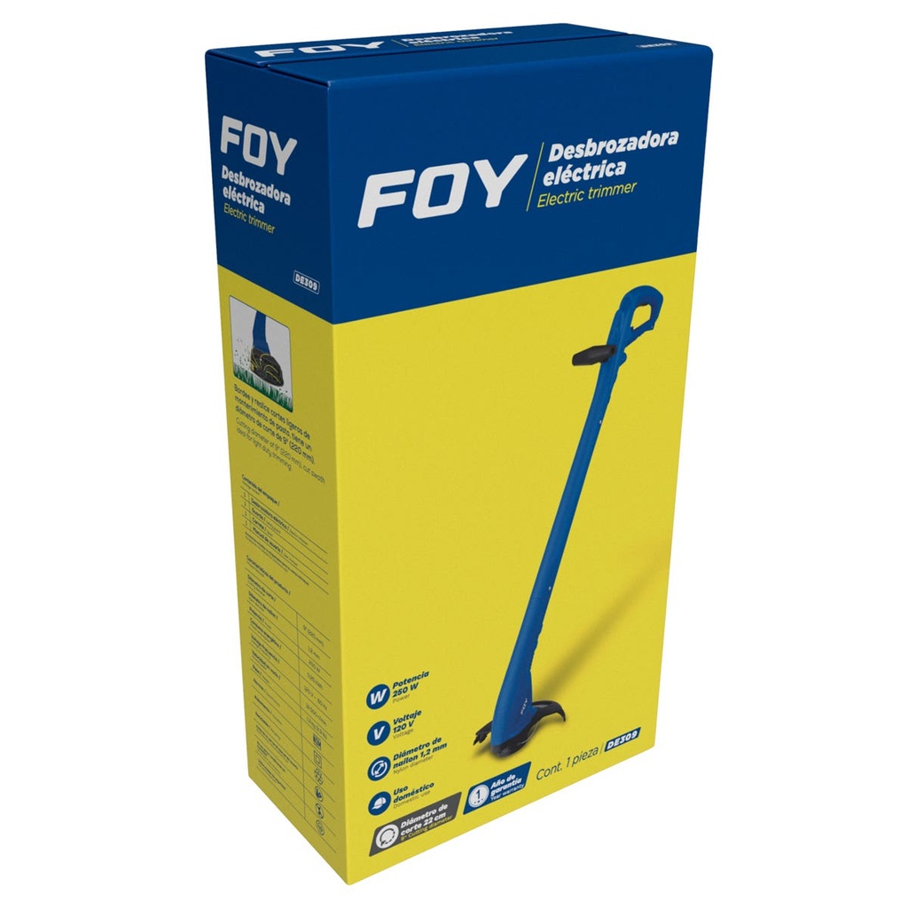 Desbrozadora eléctrica 9" 250 w Foy