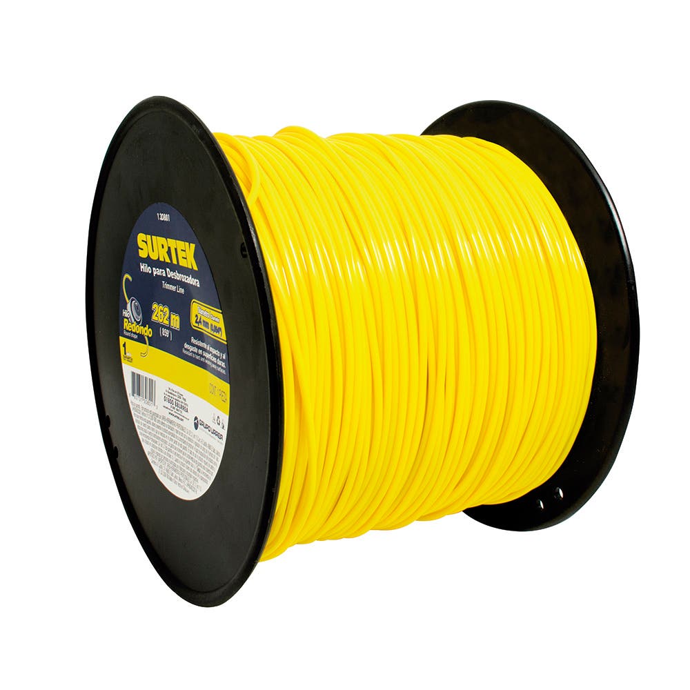 Nailon redondo para desbrozadora en carrete, 2.4 mm x 262 m Surtek