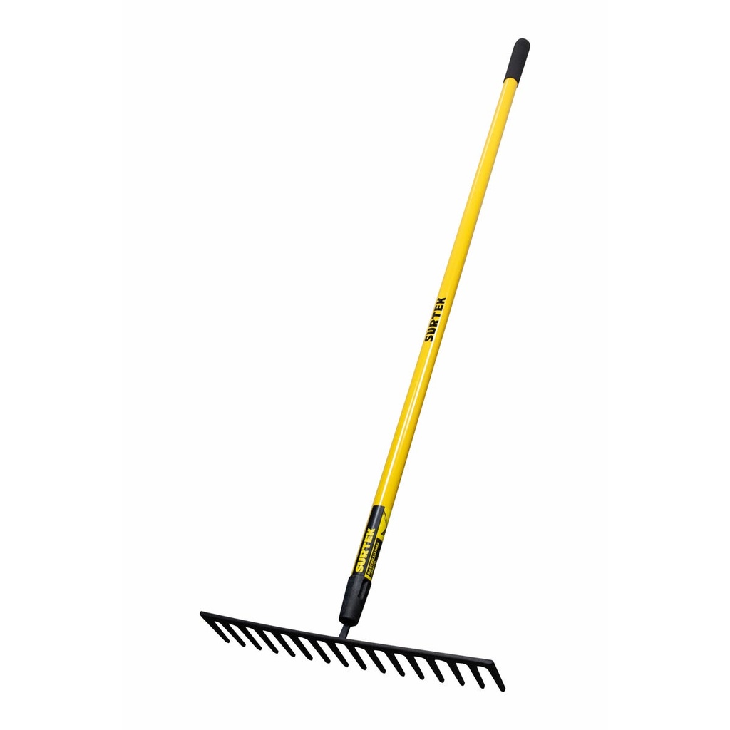 Rastrillo recto para asfalto con mango fibra de vidrio 60", 16 dientes Surtek