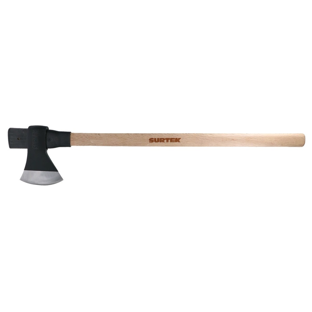 Hacha de labor entera con cabeza forjada en acero con mango de madera 36", 3 lb Surtek