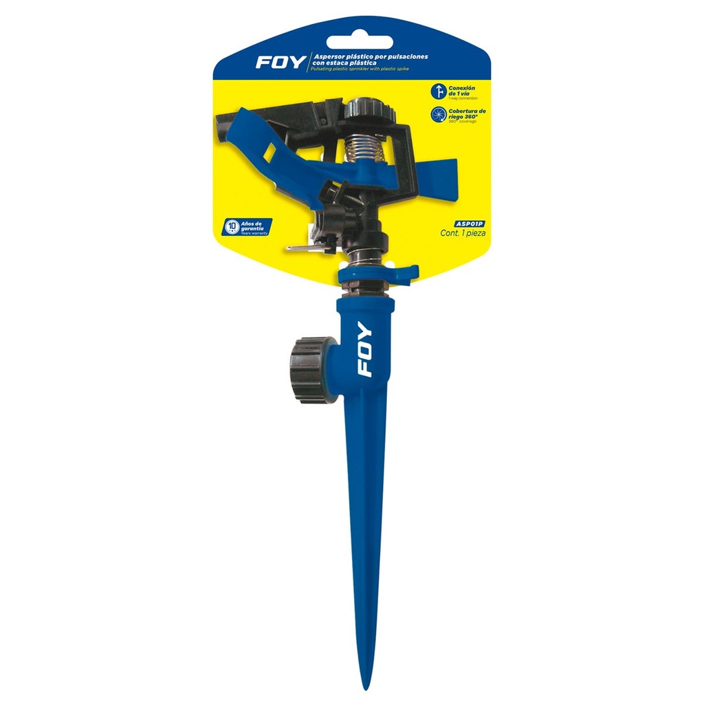 Aspersor plástico regulable por pulsación 3/4" GHT 1 vía Foy