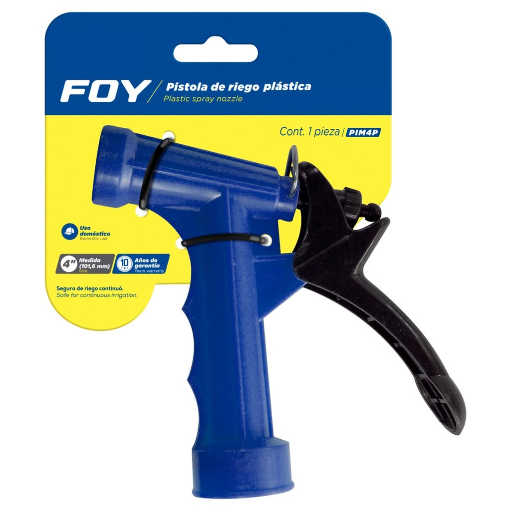 Pistola para riego plástica 3/4" GHT, 4" Foy