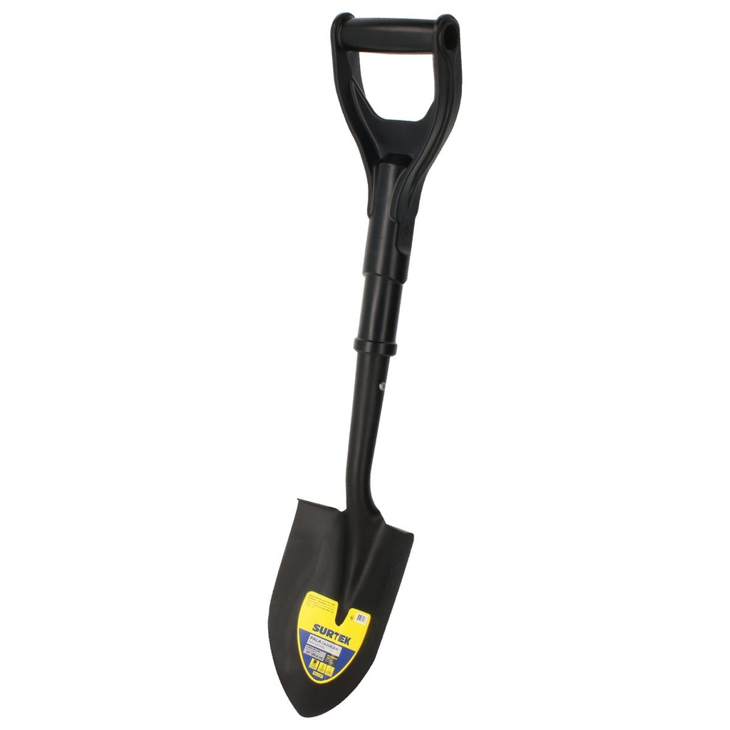 Pala cajuelera con mango de plástico con puño plástico "D", redonda Surtek