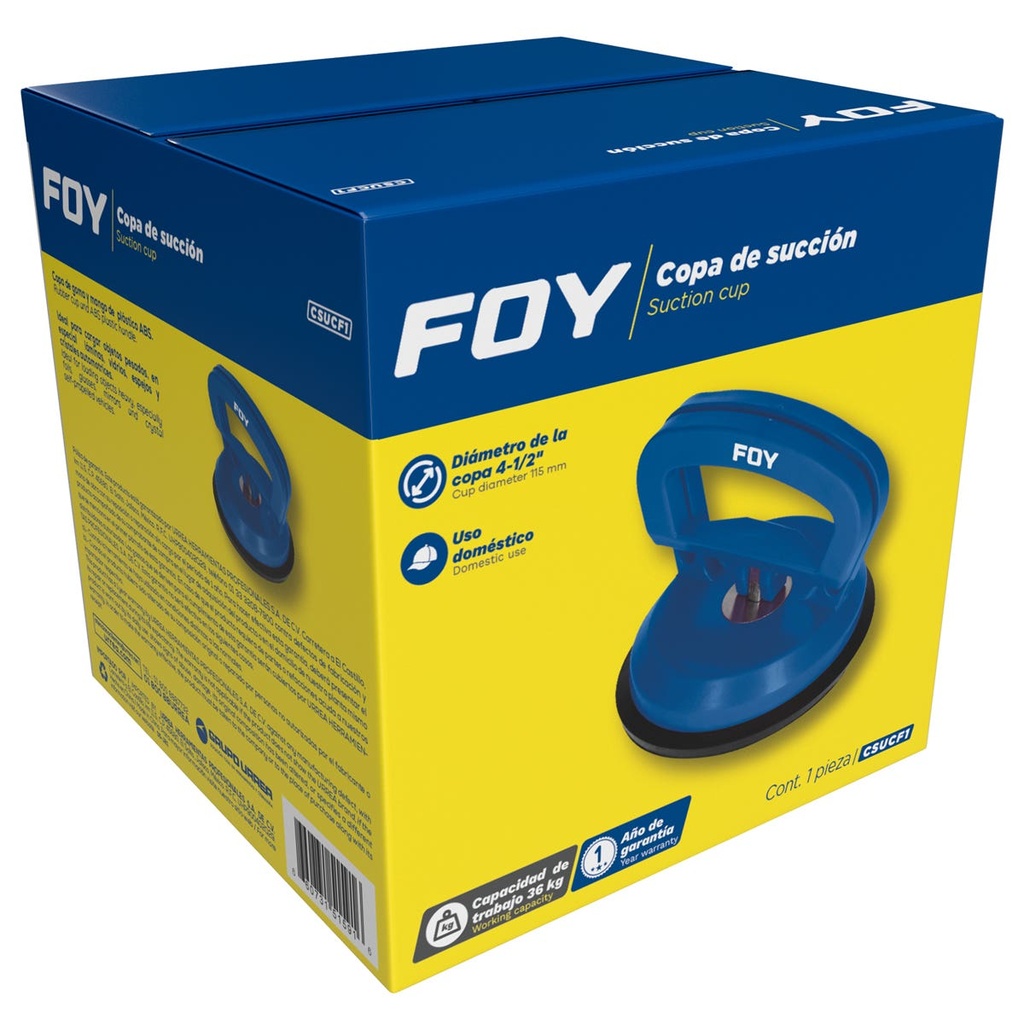 Copa de succión para vidrio 4-1/2" Foy