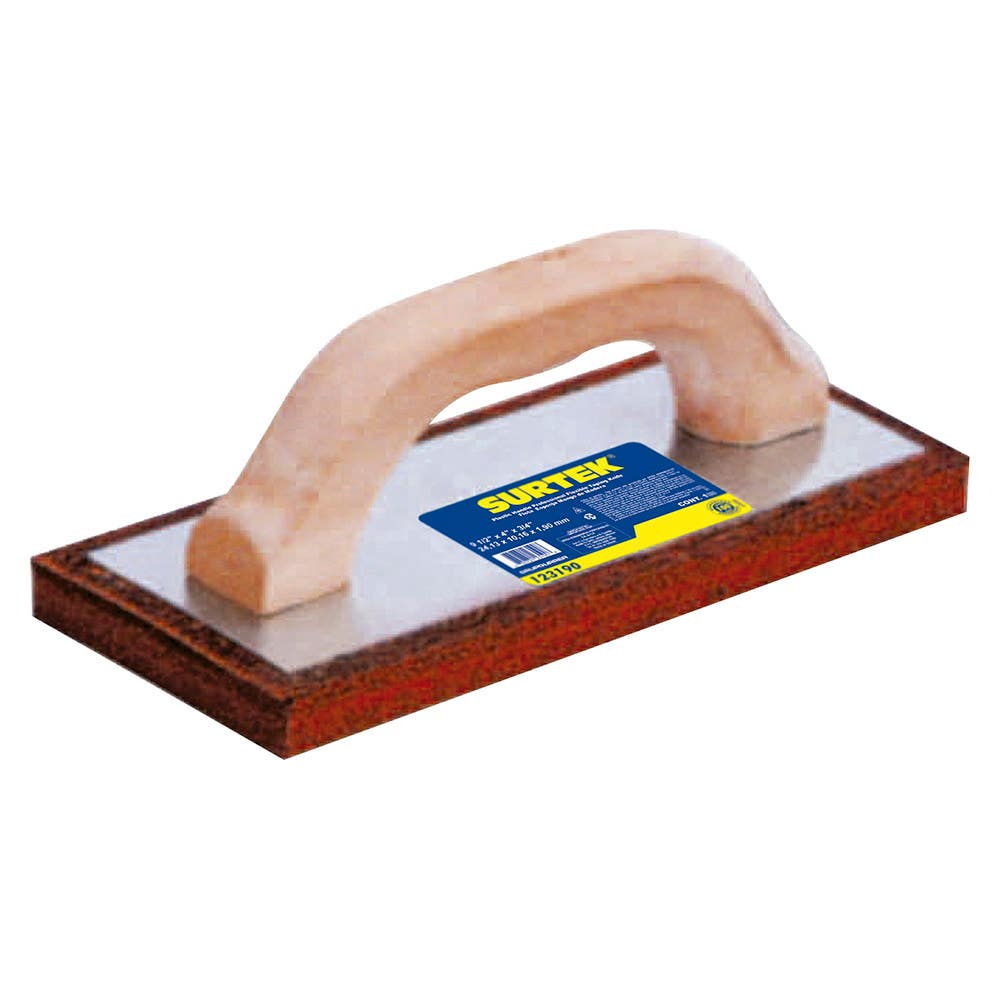 Flota de esponja acabado áspero con mango de madera 9-1/2" x 4" x 3/4" Surtek