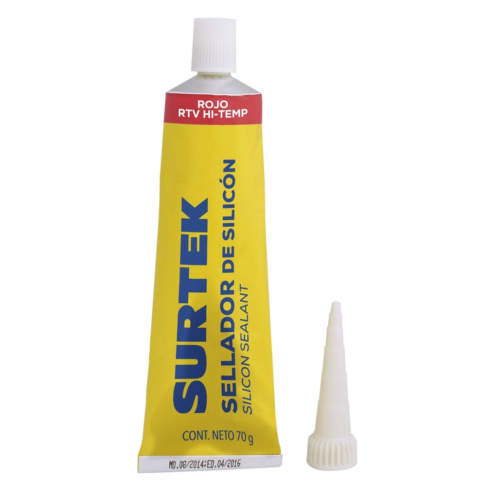 Silicón para alta temperatura, color rojo en tubo, 85 gr Surtek