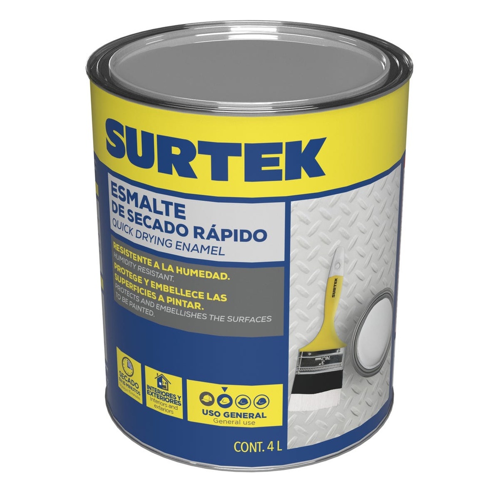 Esmalte de secado rápido 4 Lt color rojo Surtek