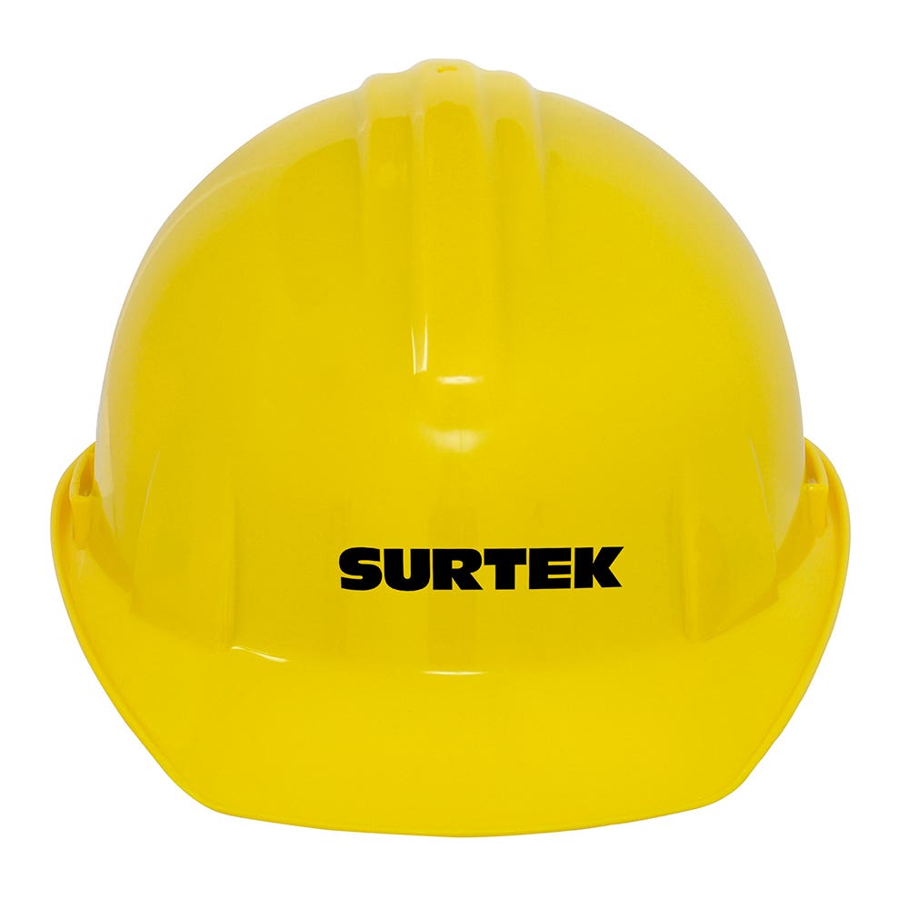 [137308] Casco de seguridad con ajuste de intervalos de 4 puntos, clase E, tipo 1, color amarillo Surtek