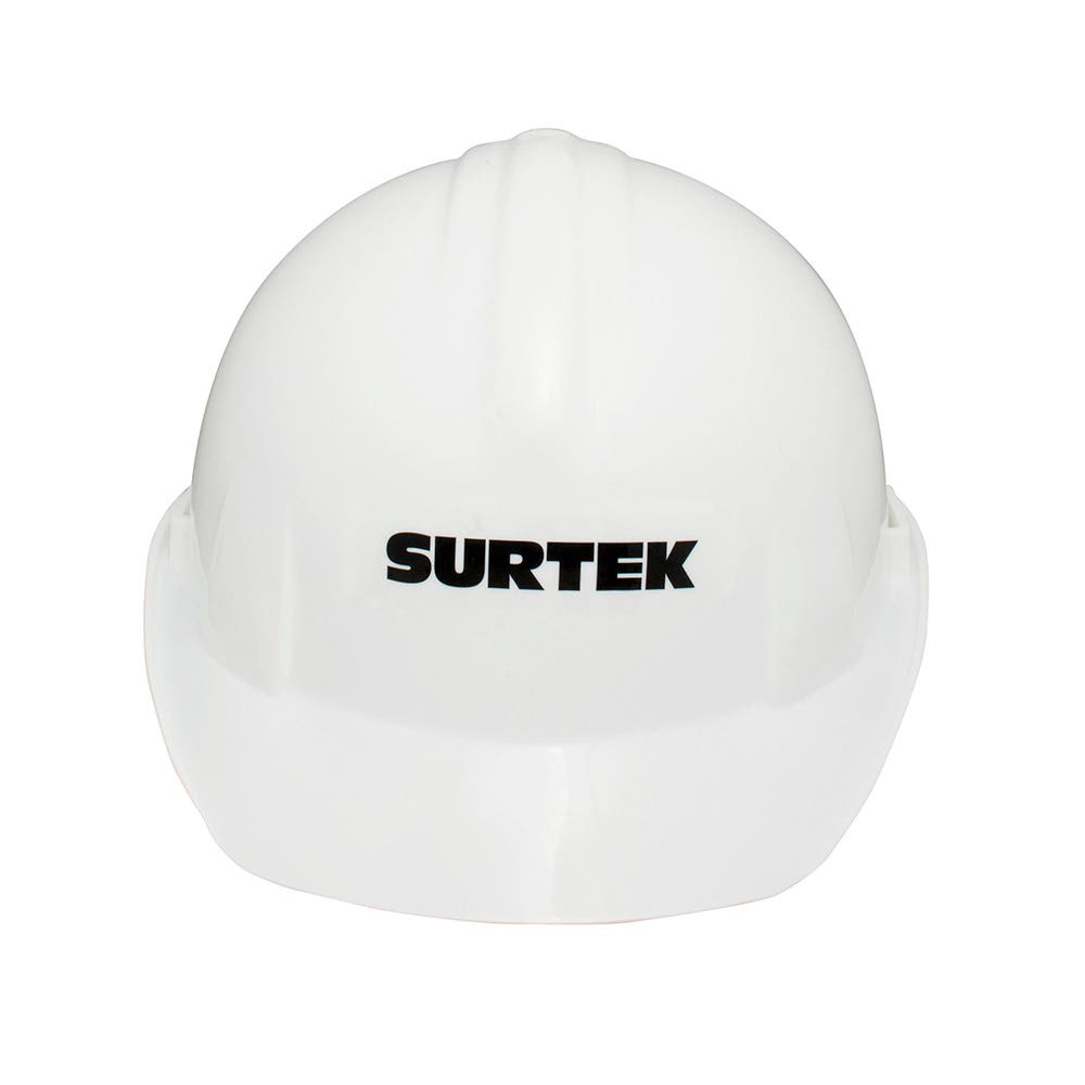 [137310] Casco de seguridad con ajuste de intervalos de 4 puntos, clase E, tipo 1, color blanco Surtek
