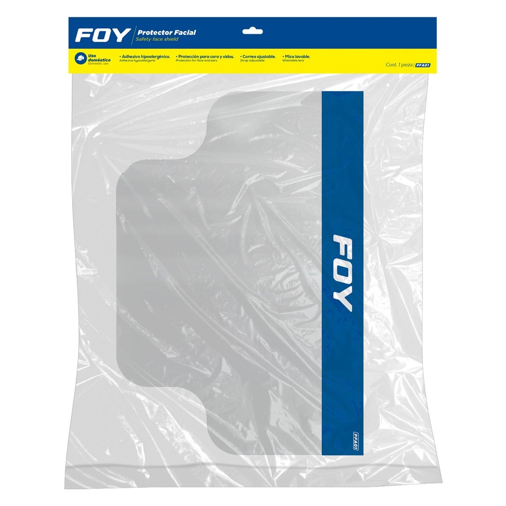 Protector de seguridad facial, transparente Foy