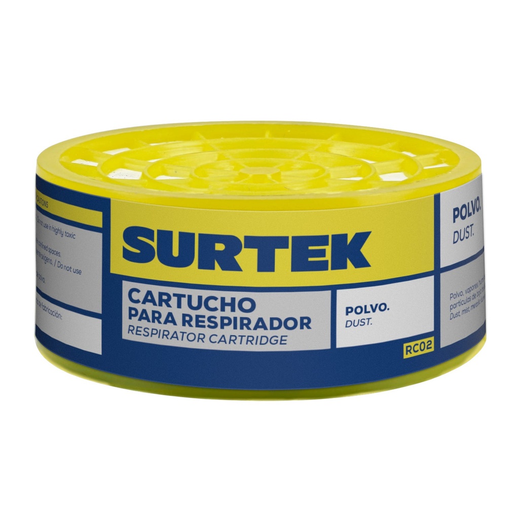 Cartucho para respirador con protección para polvo Surtek