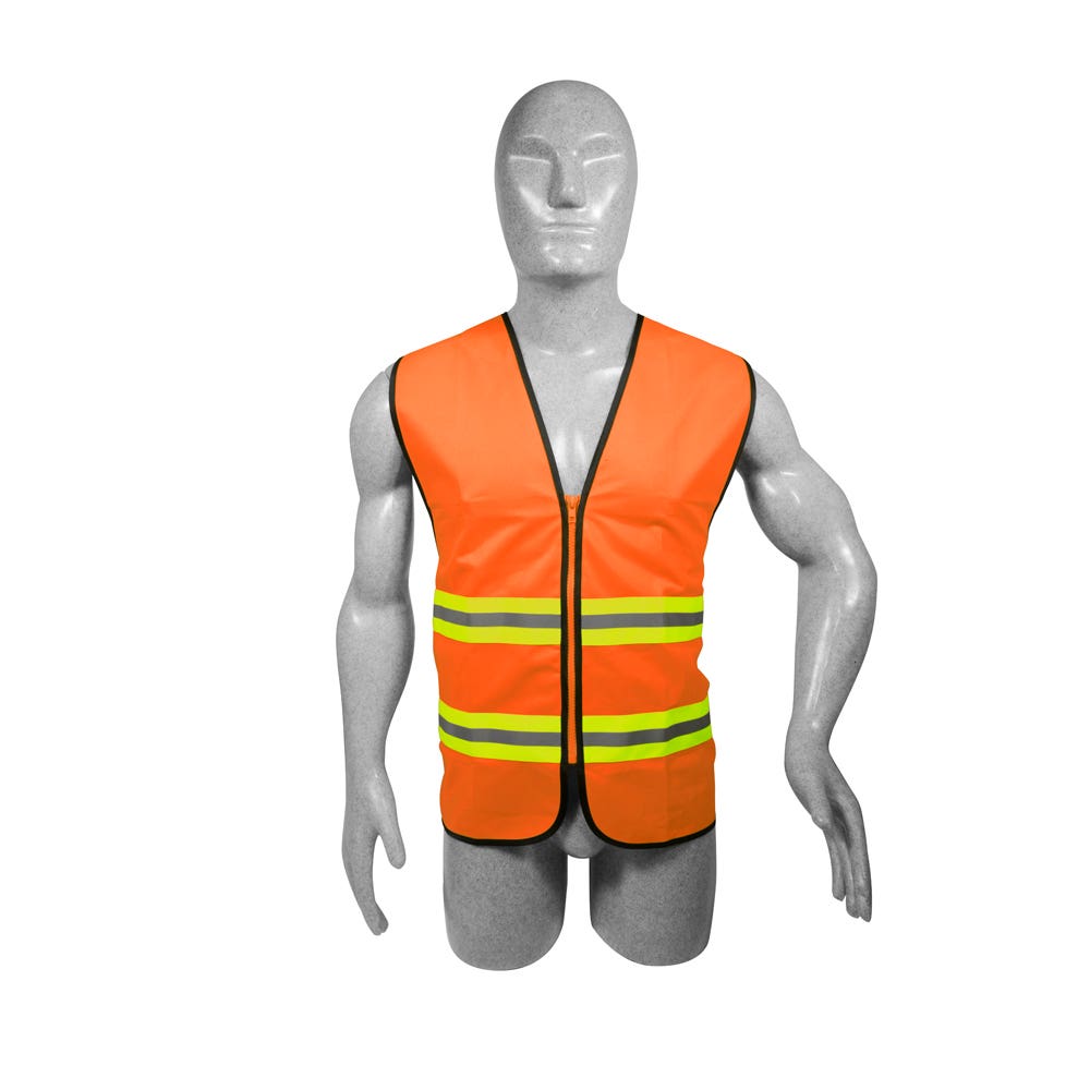 [137498] Chaleco de seguridad de alta visibilidad con cierre naranja unitalla Surtek