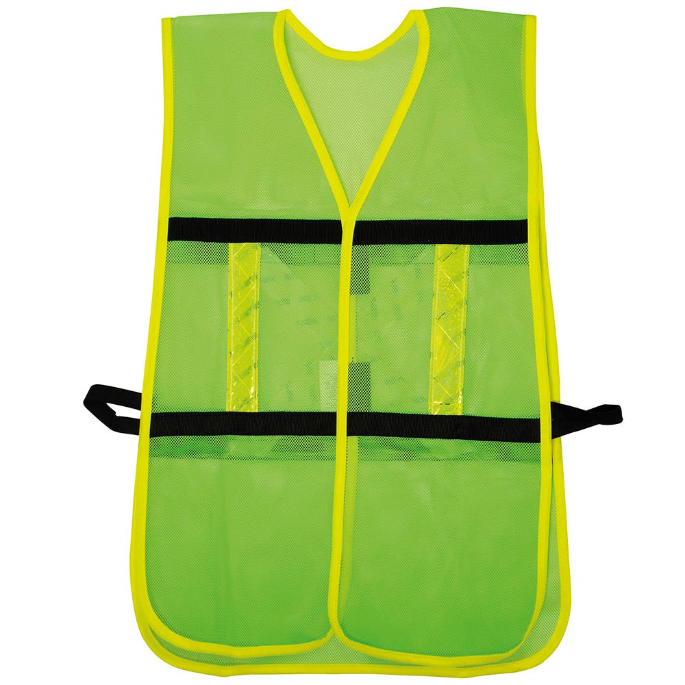 [137492] Chaleco de seguridad de malla de poliéster con ajuste de doble gancho verde unitalla Surtek