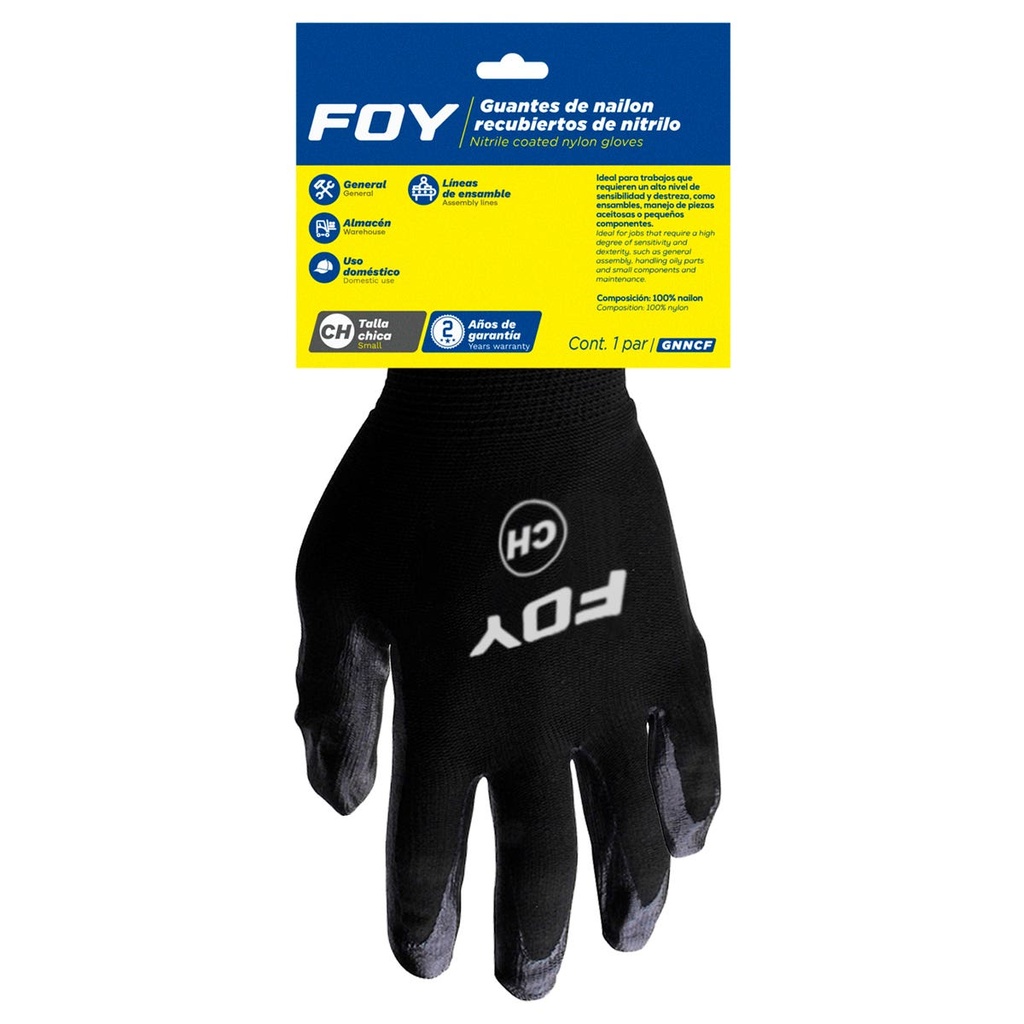 Guantes de nailon con recubrimiento de nitrilo CH Foy