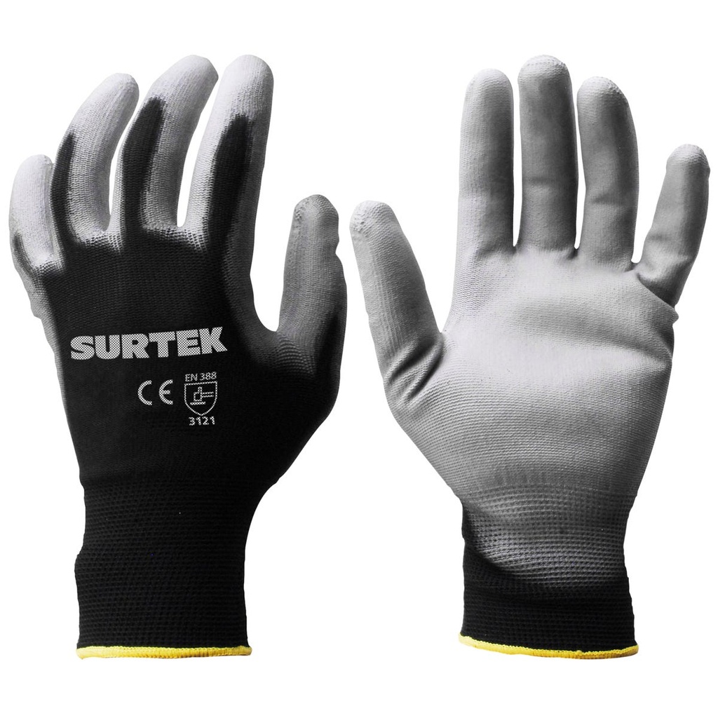 Guantes de nailon con recubrimiento de poliuretano M Surtek