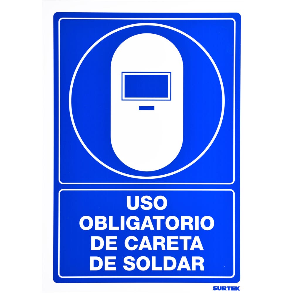 [SES17] Señal "Uso obligatorio de careta de soldar" Surtek