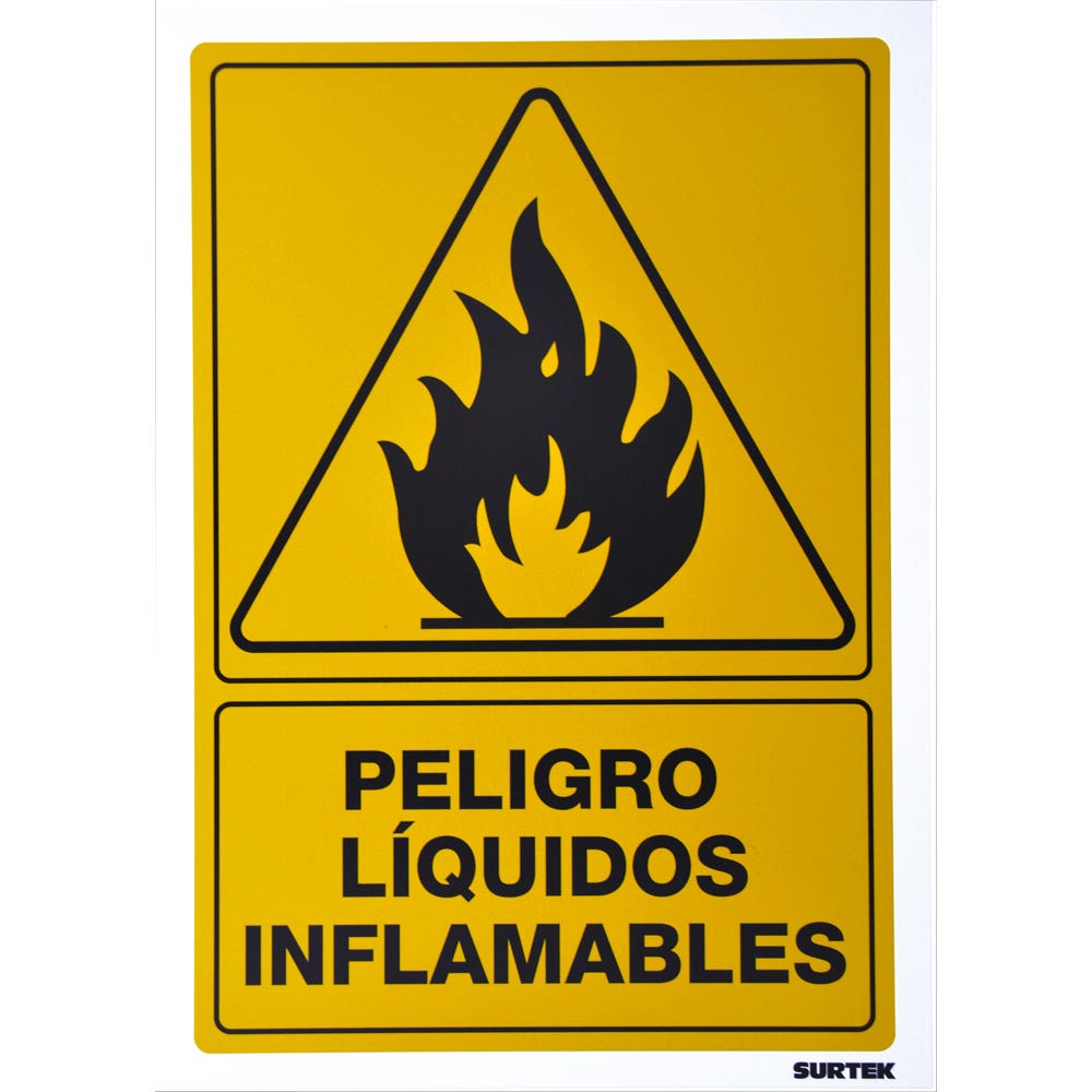 Señal "Peligro líquidos inflamables" Surtek
