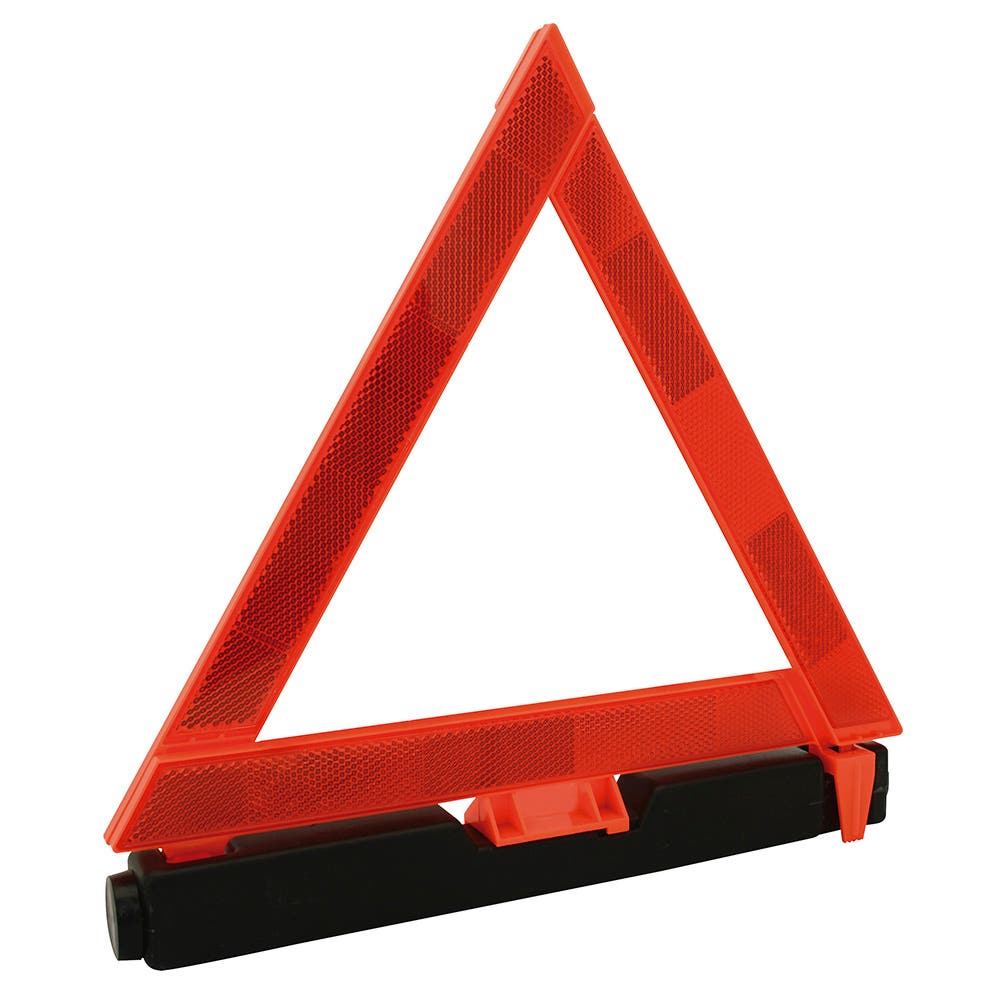 Triángulo reflejante de emergencia con base con arena, 17", 2 piezas Surtek