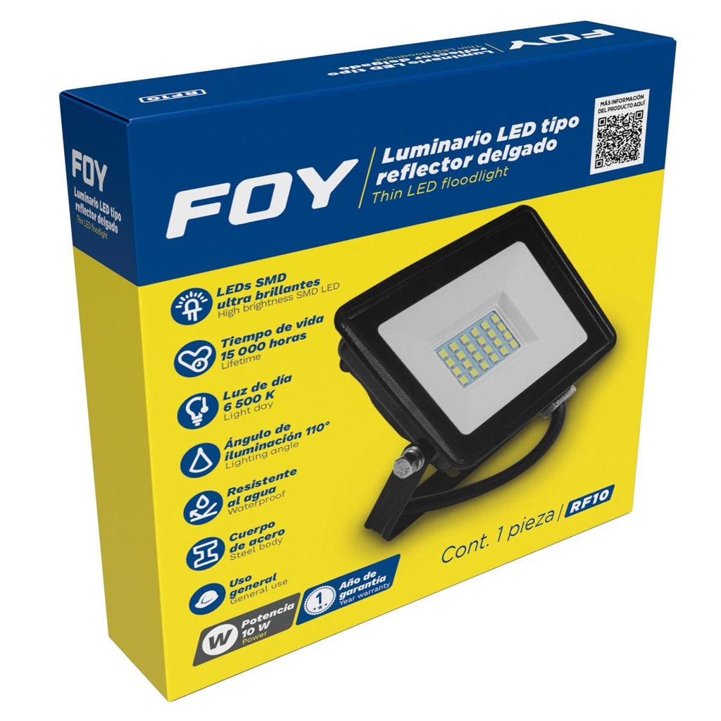 Reflector de LED SMD delgado 10 W de 1,000 lm Foy