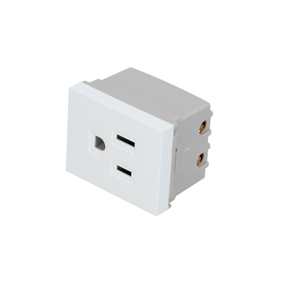 Contacto aterrizado 1/2, línea Premium, color blanco Surtek