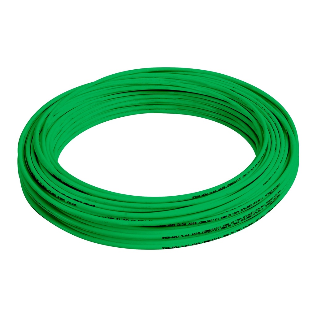 Cable eléctrico THW calibre 12, 100 m color verde, 3175 W Surtek