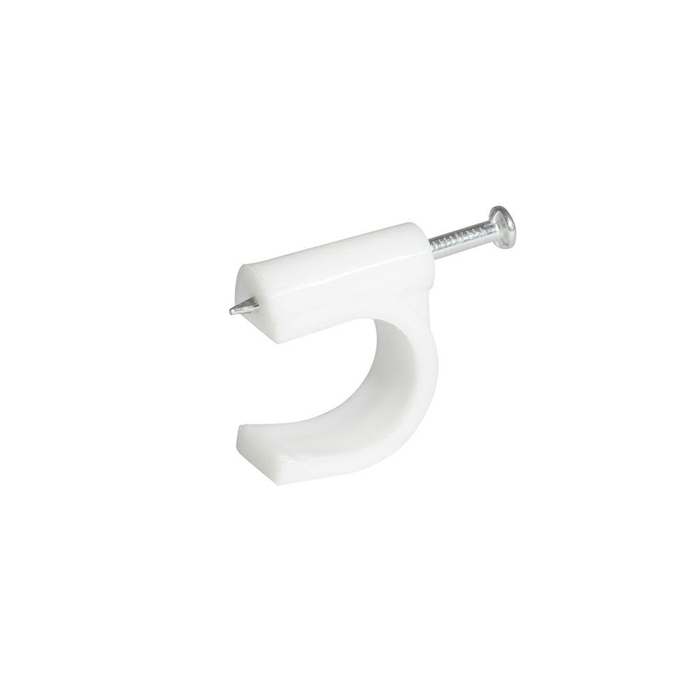 Grapa para cable coaxial 12 mm, color blanco, 20 piezas Surtek