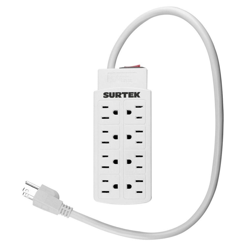 Barra multicontacto 8 entradas cable 60 cm Surtek