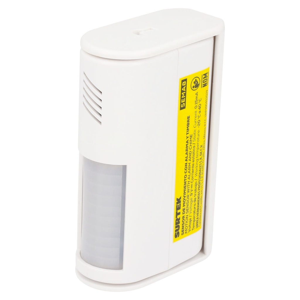 Sensor de movimiento con alarma, 8 m Surtek
