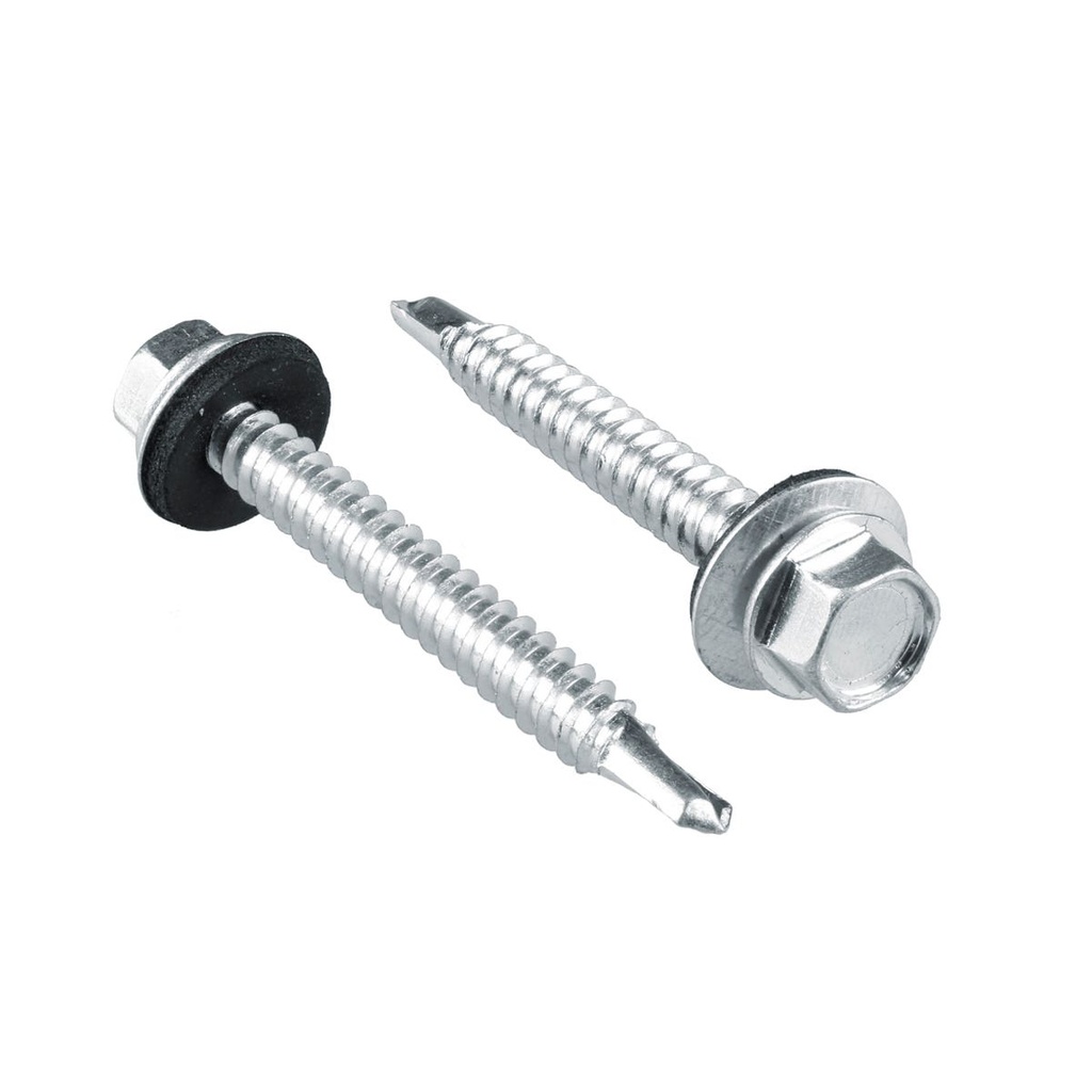 Pija cabeza hexagonal con rondana y punta de broca 3/4" x #14, 100 piezas Surtek