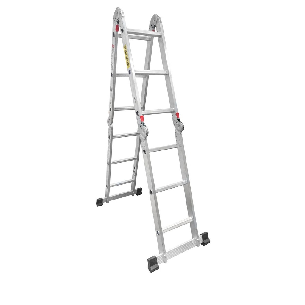 [EM212] Escalera multiposiciones tipo III de aluminio con 12 peldaños carga 150 kg Surtek