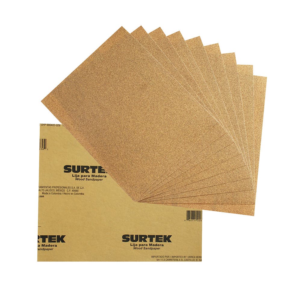 Lija panel cabinet para madera, grano 100 Surtek