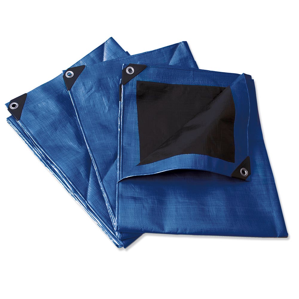 [LR6X12A] Lona de polietileno reforzada color azul, 6 x 12 m Surtek