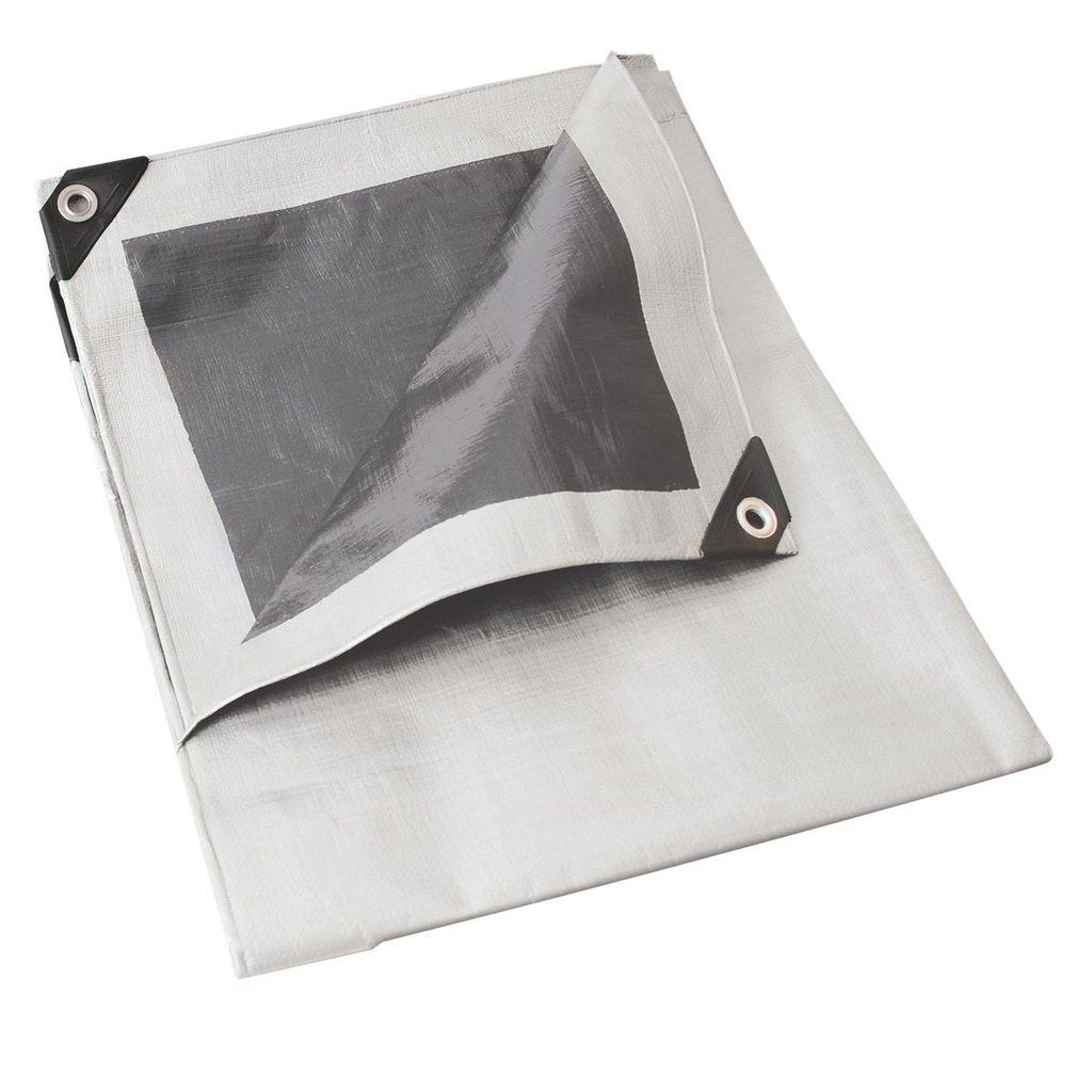 Lona de polietileno color blanco con fondo plata, 3 x 3 m Foy