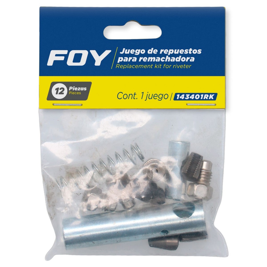 Juego de refacción para remachadora manual de nariz larga Foy