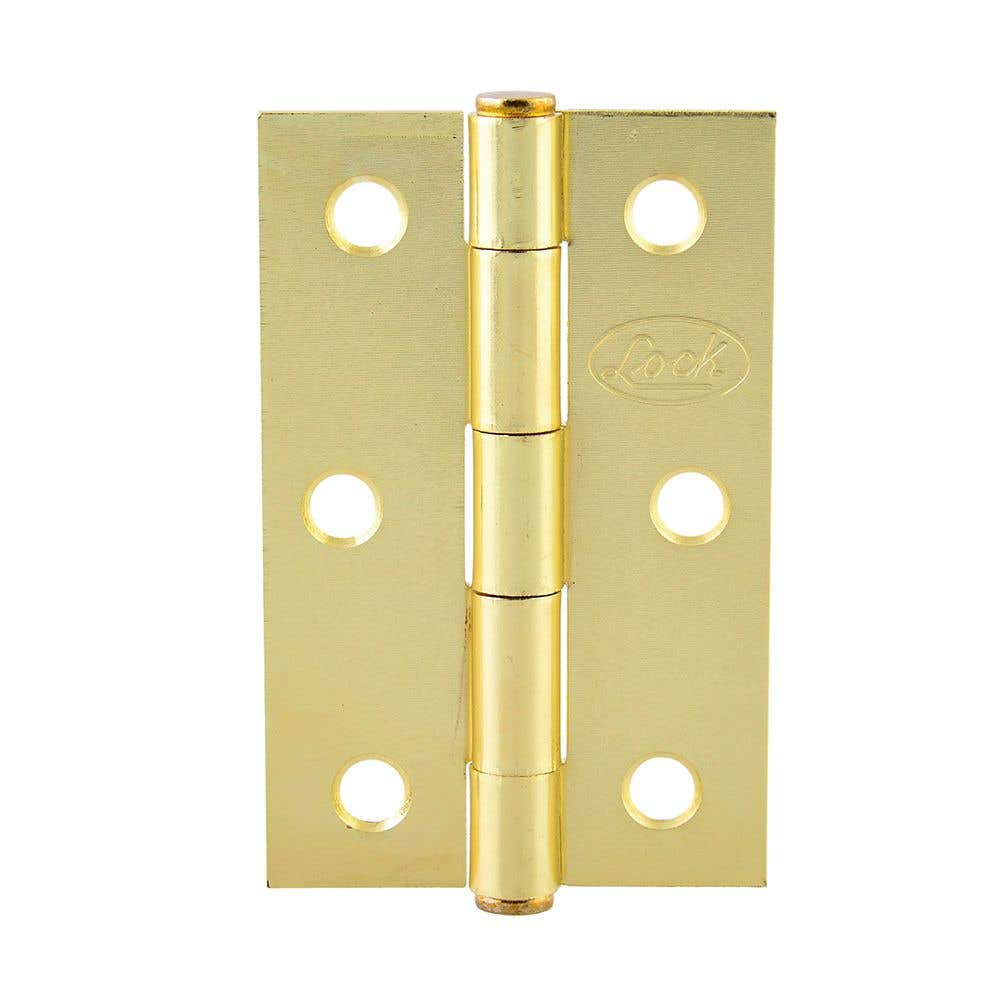 Bisagra alargada perno remachado de acero latón brillante 3" x 2" Lock