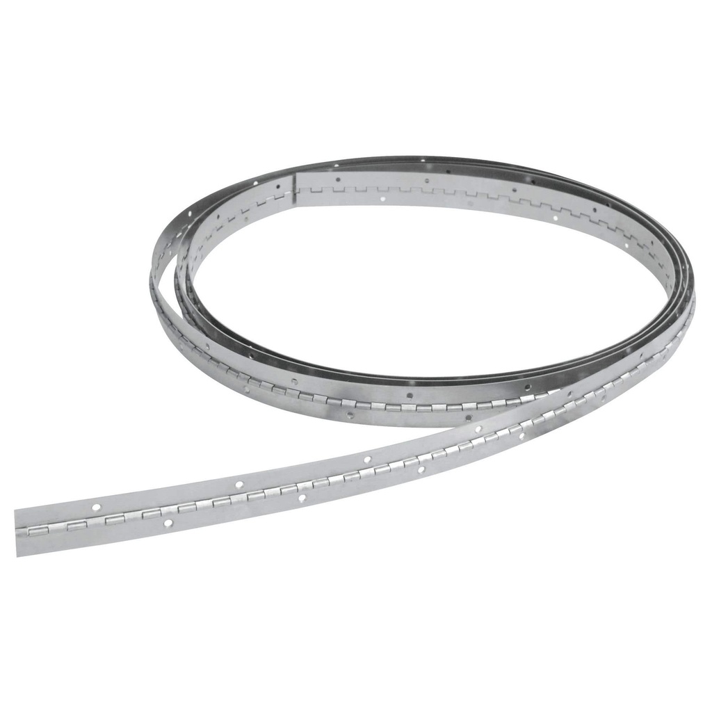 Bisagra piano barrenadas 1" x 3.5 m, natural, en caja Lock