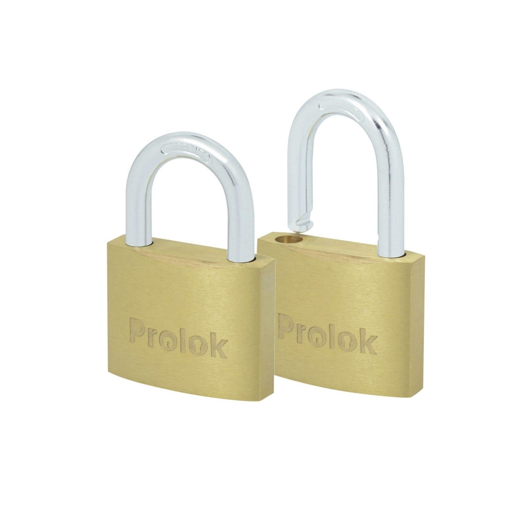 [10CAP] Juego de candados de latón cortos 40 mm, llave estándar, 2 piezas Prolok