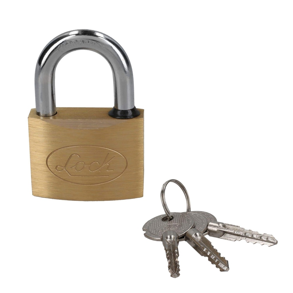 Candado de latón corto 50 mm, llave tetra Lock