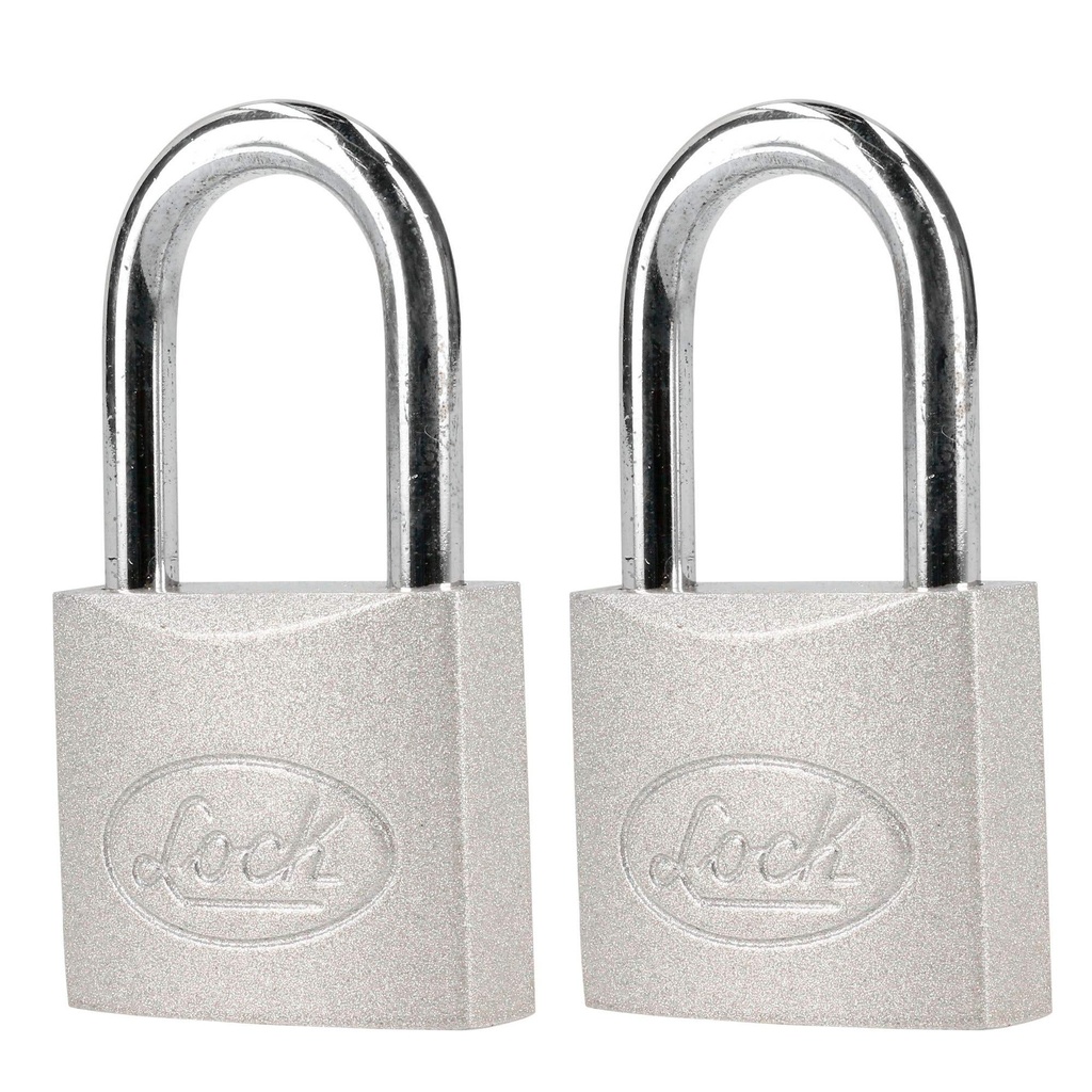 Juego de candados de acero largos 45 mm, llave estándar, 2 piezas Lock