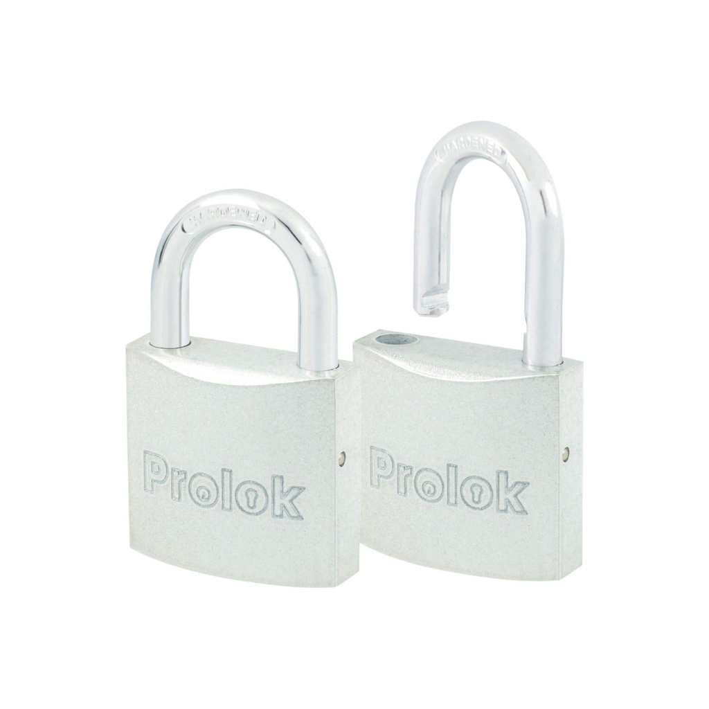 Juego de candados de acero cortos 38 mm, llave estándar, 2 piezas Prolok