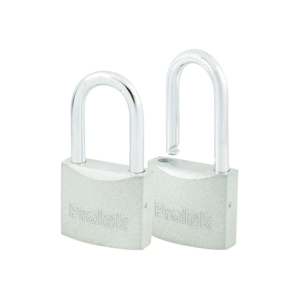 Juego de candados de acero largos 45 mm, llave estándar, 2 piezas Prolok