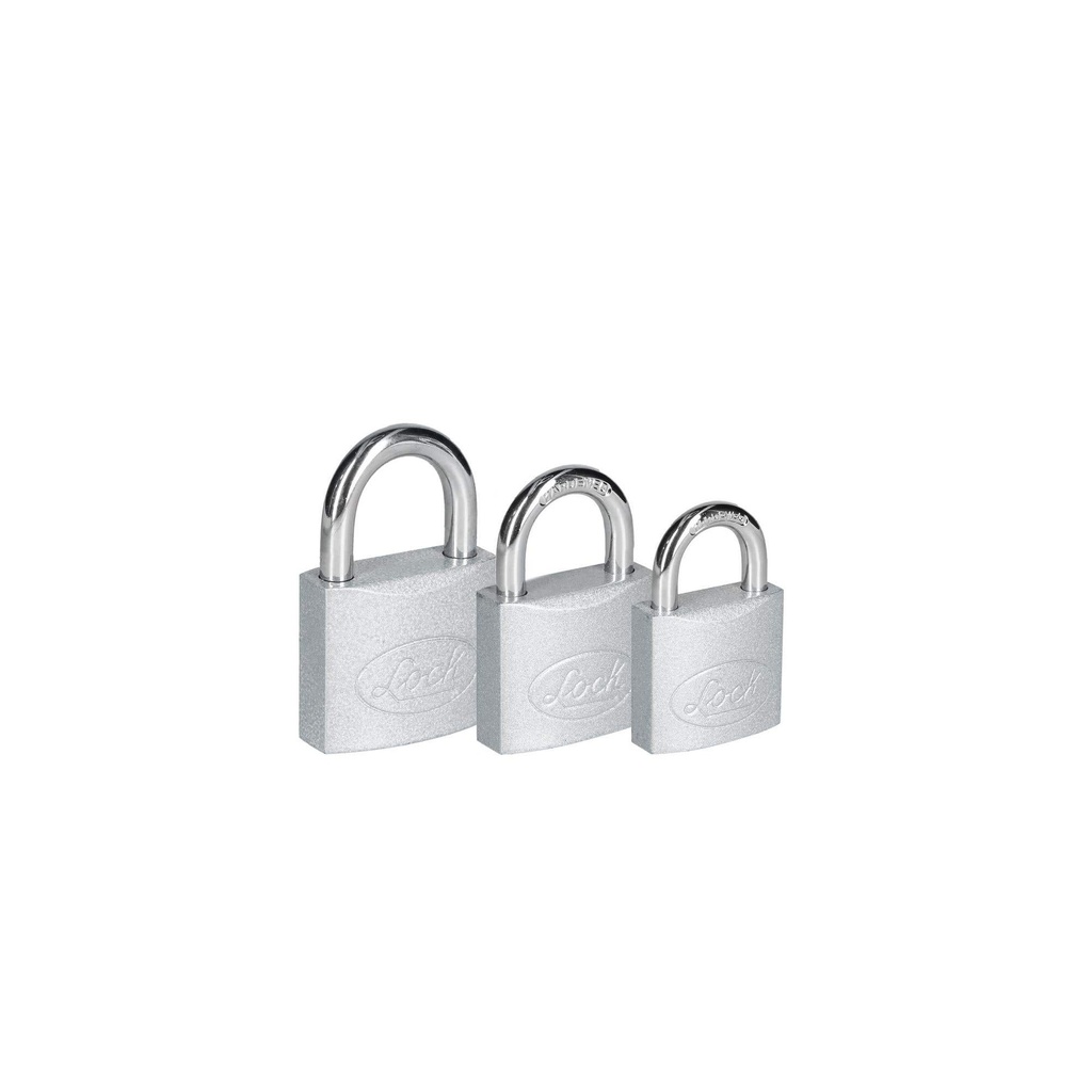 Candado de acero corto 45 mm, llave estándar, en caja Lock