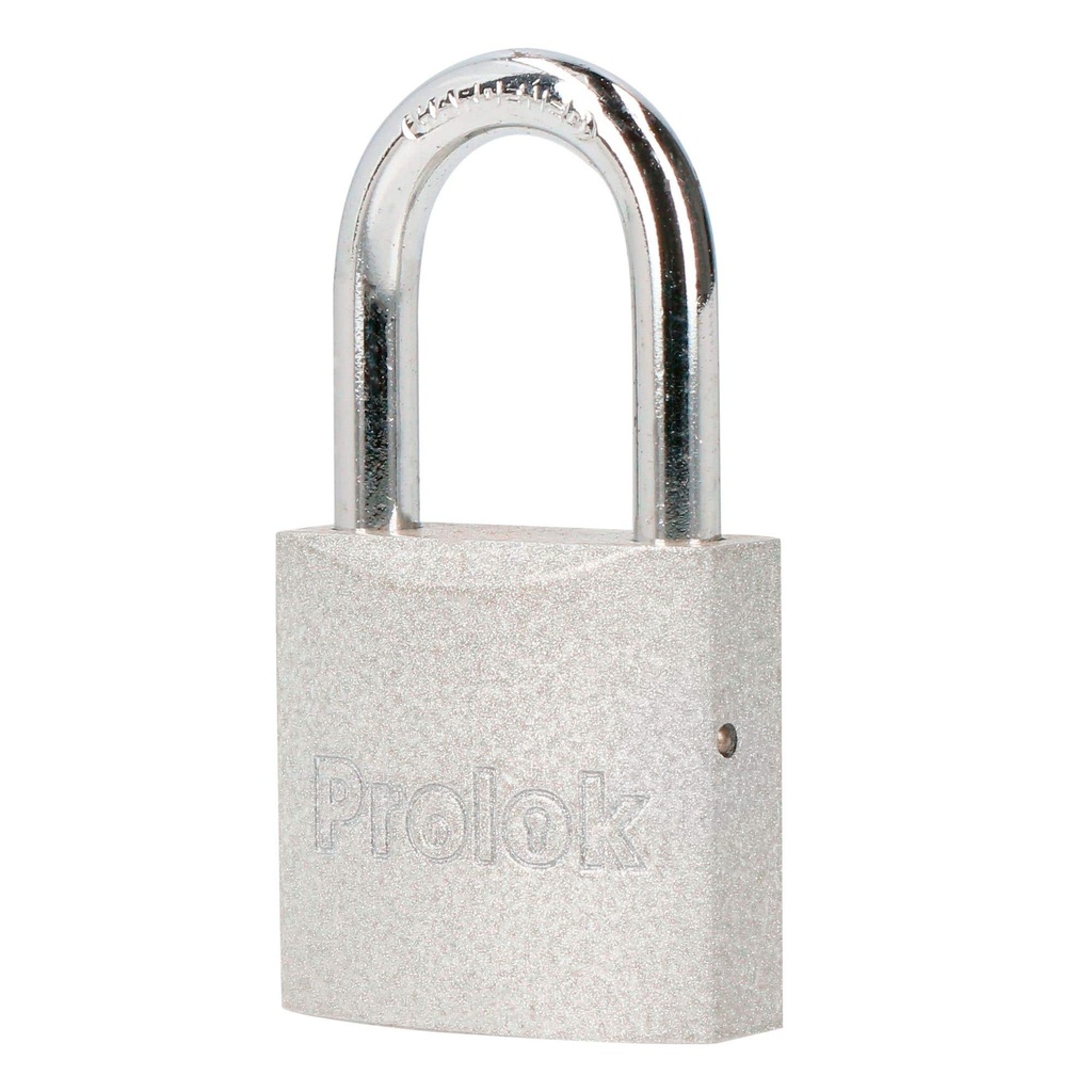 Candado de acero largo 38 mm, llave estándar, en caja Prolok