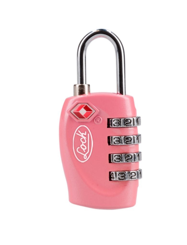 Candado de combinación programable TSA para maleta, rosa, 20 mm Lock