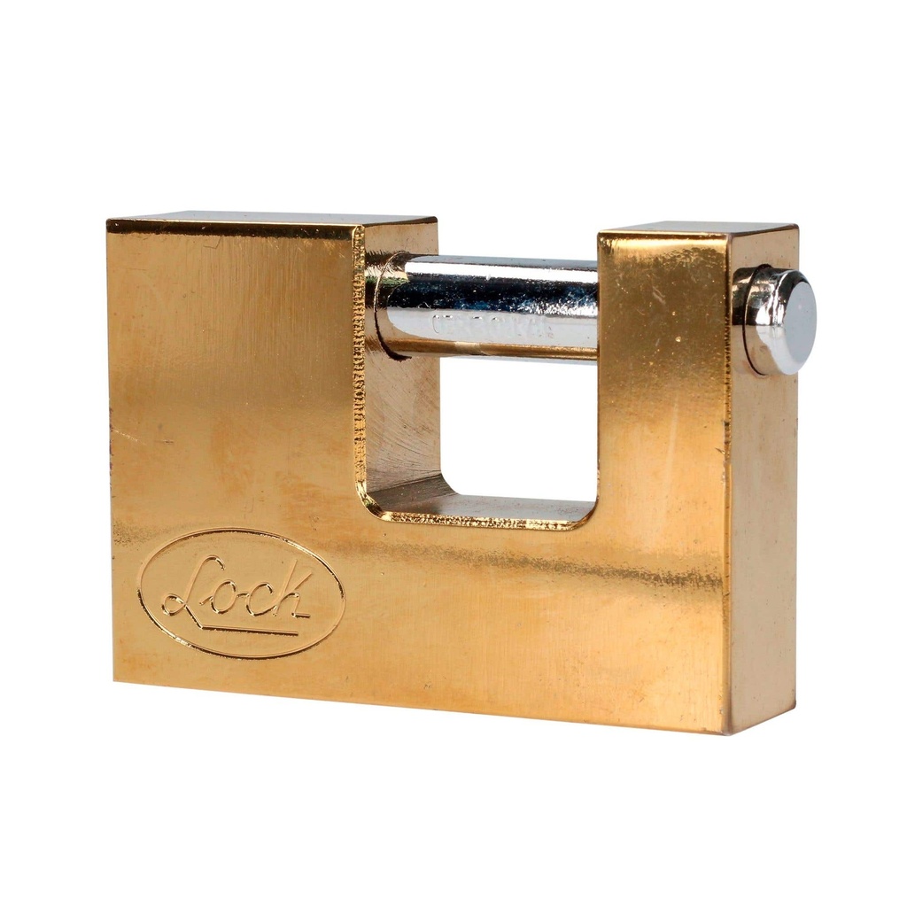 Candado de acero para cortina metálica, latón brillante, 70 mm, llave estándar Lock