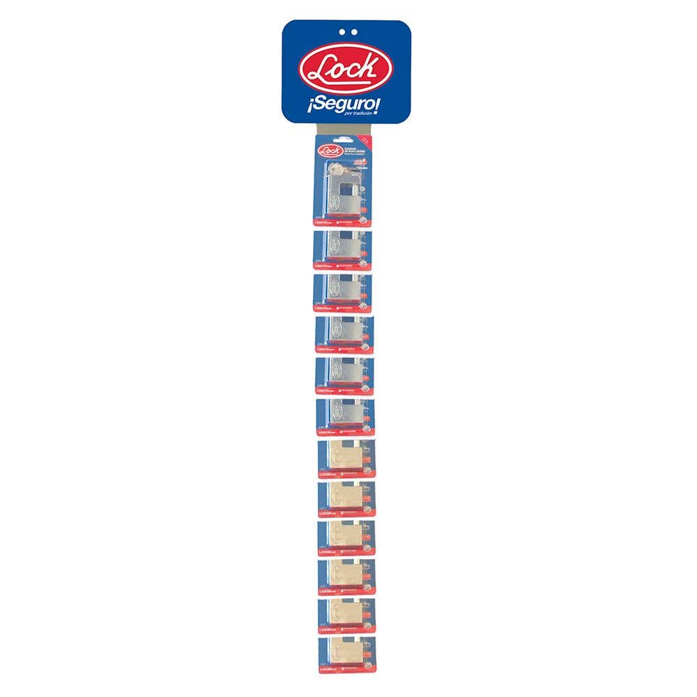 Tira de impulso con candados de cortina, llave tetra 8 x 100 cm, 13 piezas Lock