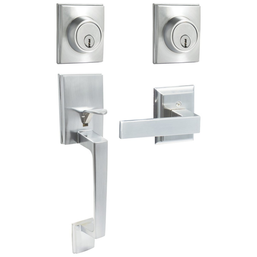 Gatillo rectangular sólido para entrada función doble, níquel satinado, visual Lock