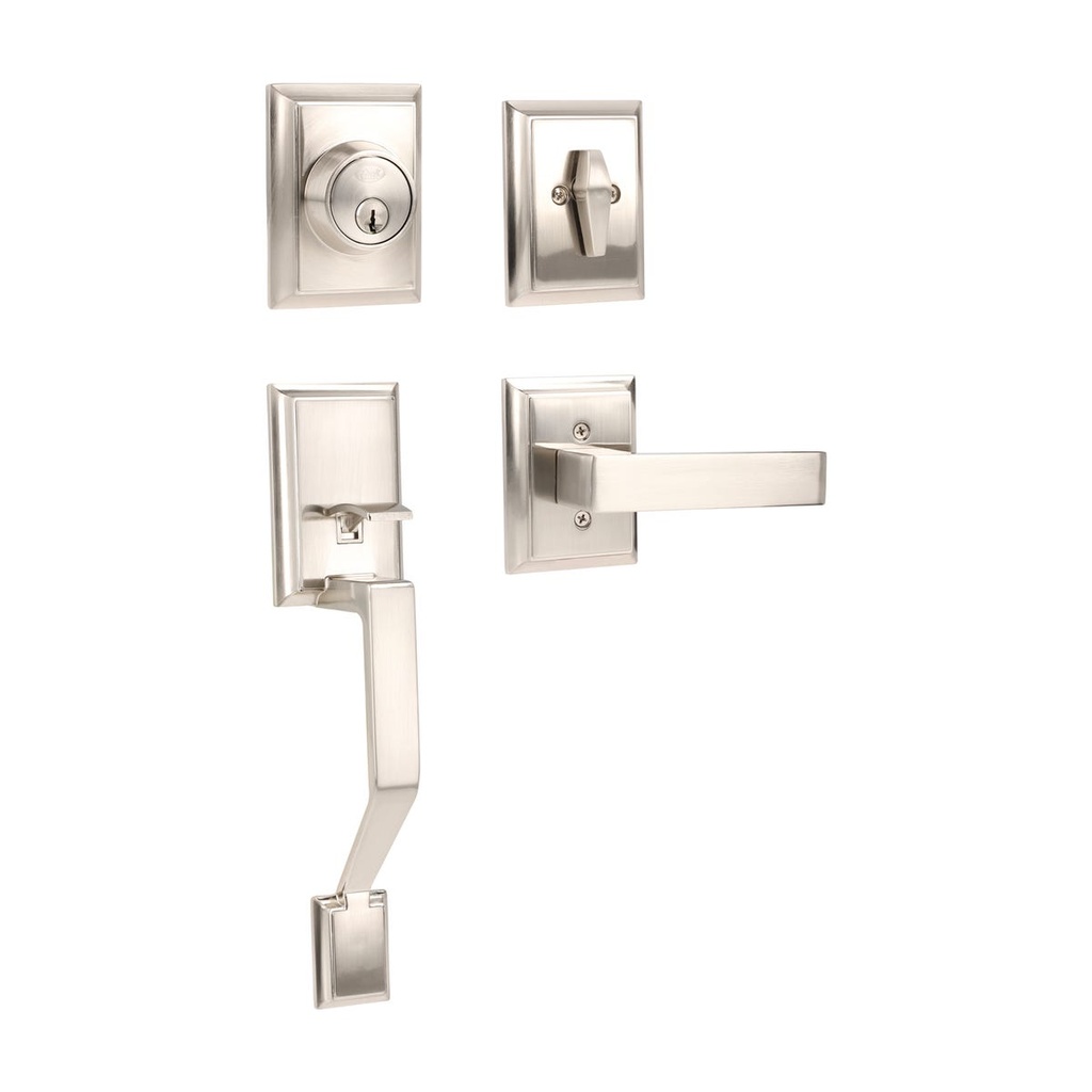 Gatillo rectangular sólido para entrada función sencilla, níquel satinado, visual Lock