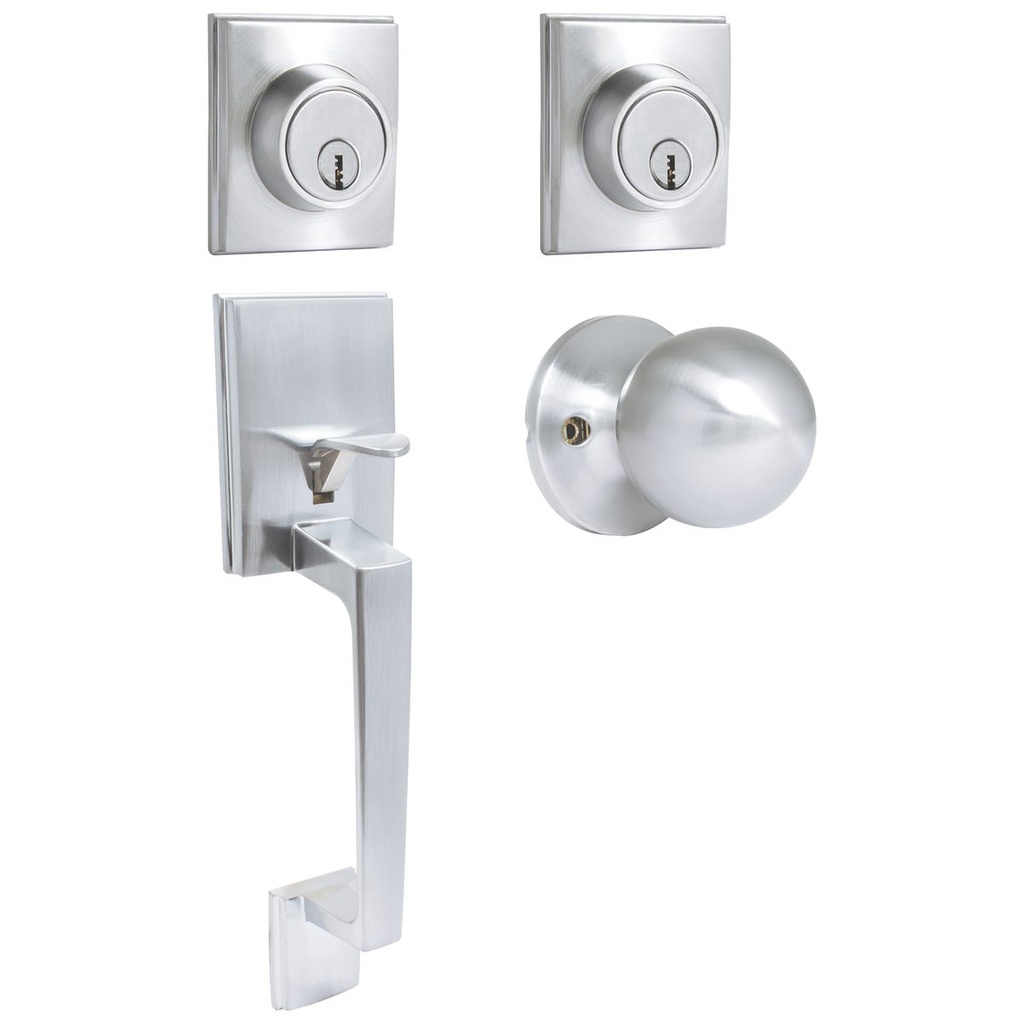 Gatillo rectangular sólido para entrada función doble, níquel satinado, visual Prolok