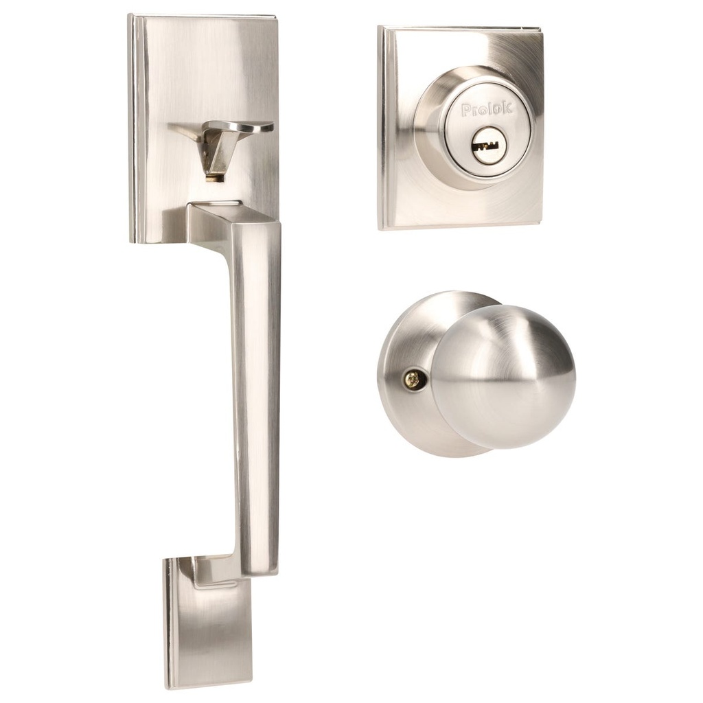 Gatillo rectangular sólido para entrada función sencilla, níquel satinado, visual Prolok